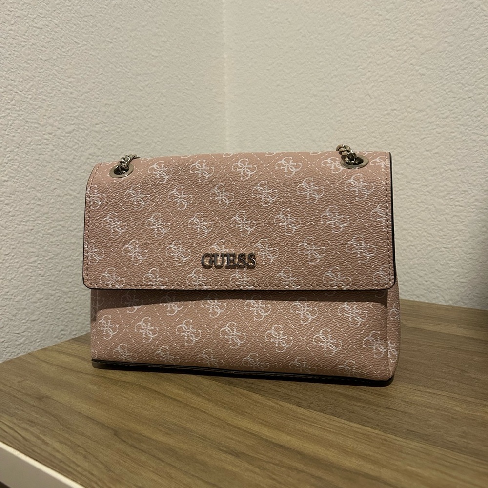 Guess Blush Pink Logo Shoulder Bag